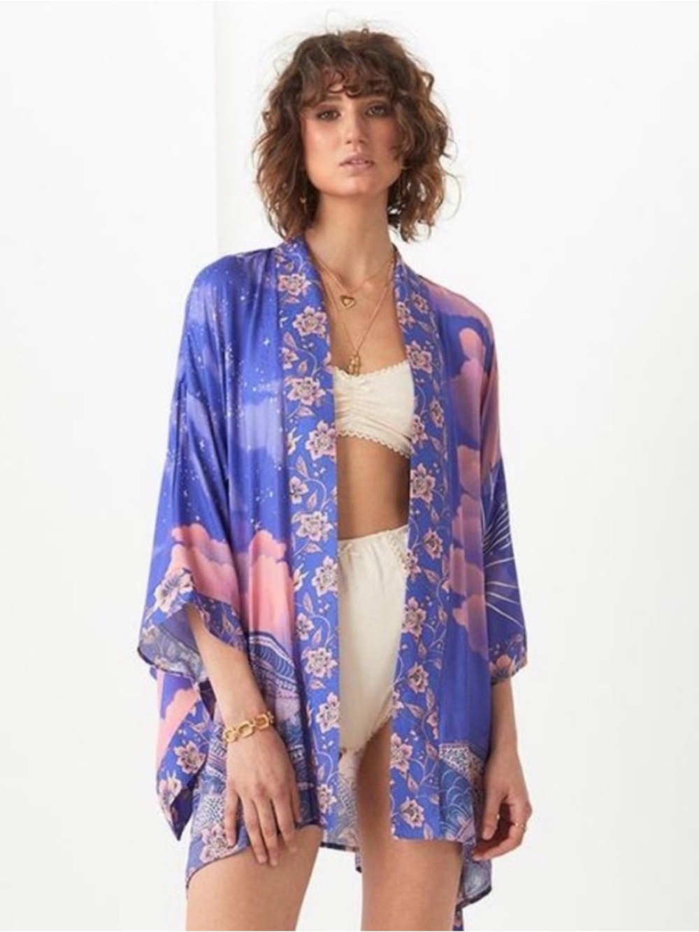 Spell and the mystic gypsy luna kimono top purple and pink. Size S/M
